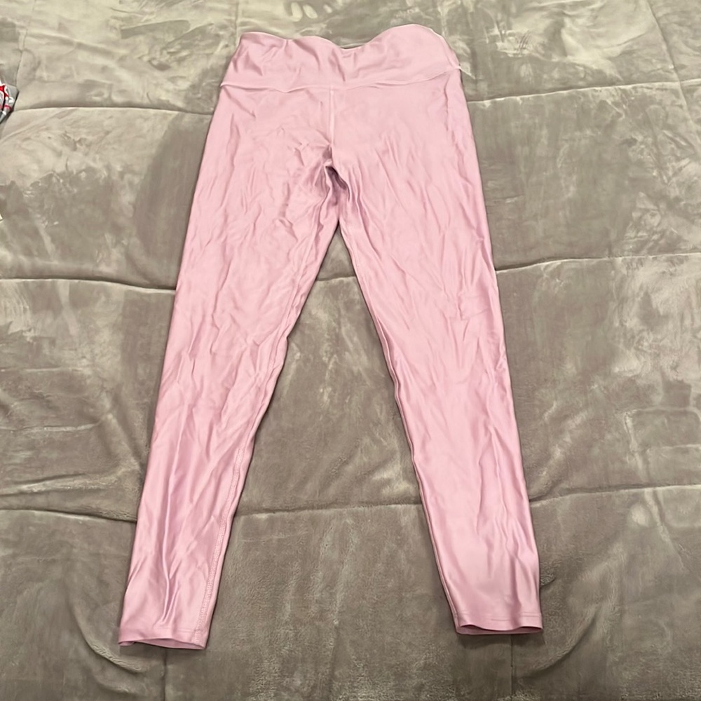 Pink metallic leggings